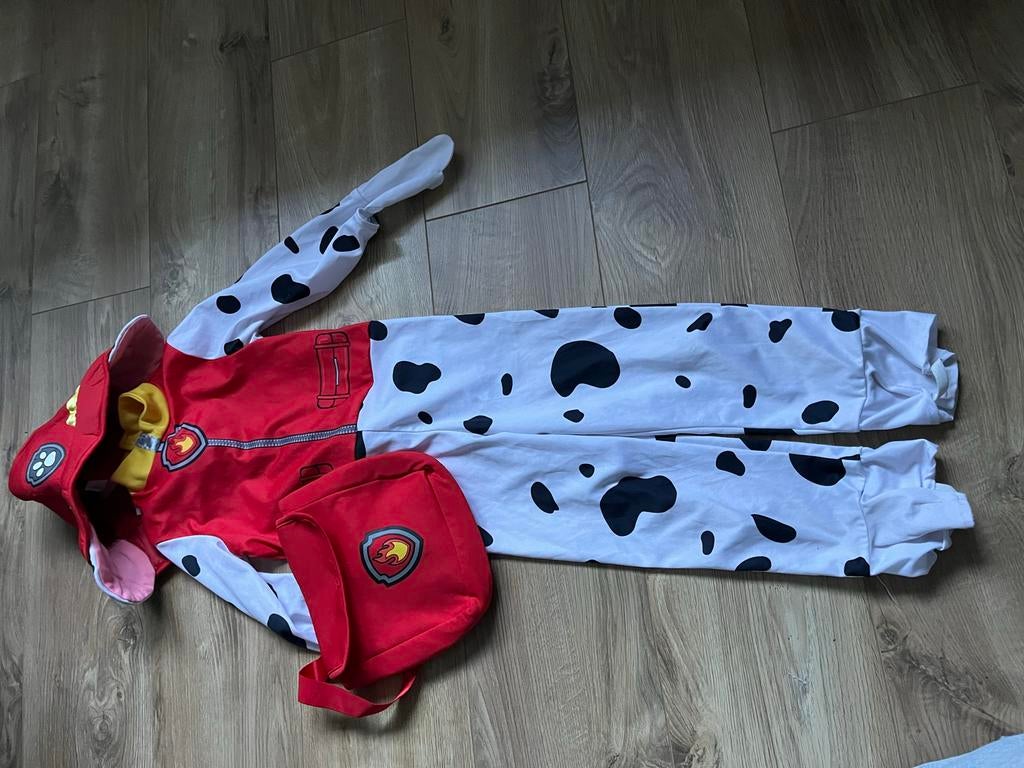 Paw Patrol Marshall brandweer verkleedpak maat 104, Ophalen of Verzenden, Gebruikt, 104 of kleiner, Jongen of Meisje