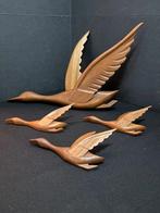 4 Vintage/retro teak houten gestileerde vogels., Ophalen of Verzenden