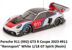 Porsche 911 (992) GT3 R Coupe 2023 #911 “Rennsport” White 1/, Hobby en Vrije tijd, Modelauto's | 1:18, Overige merken, Tschuiten@hotmail.com