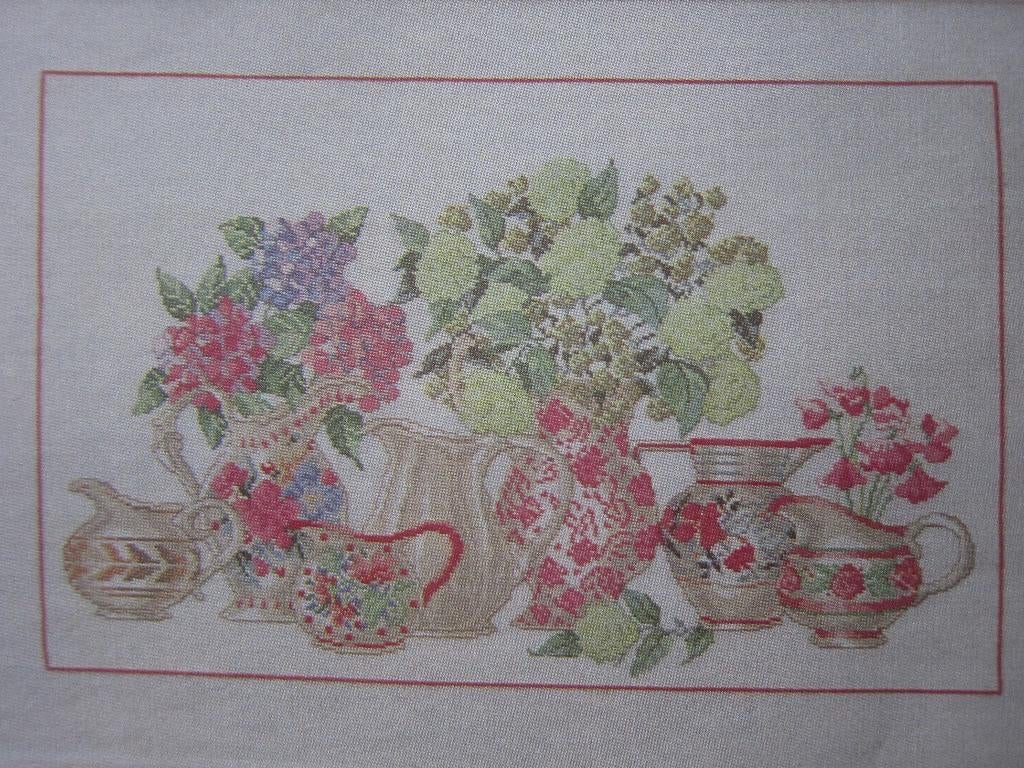 borduurpatroonen BLOEMEN ZONNEBLOEMEN ANTIEKE KANNEN, Hobby en Vrije tijd, Borduren en Borduurmachines, Ophalen of Verzenden, Zo goed als nieuw