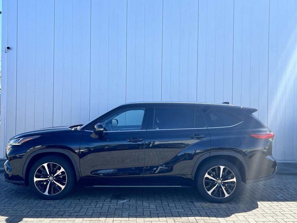 Toyota highlander 2.5 AWD Hybrid Premium JBL Pano dak HUD Tr, Automaat, 12 maanden, Gebruikt, Zwart