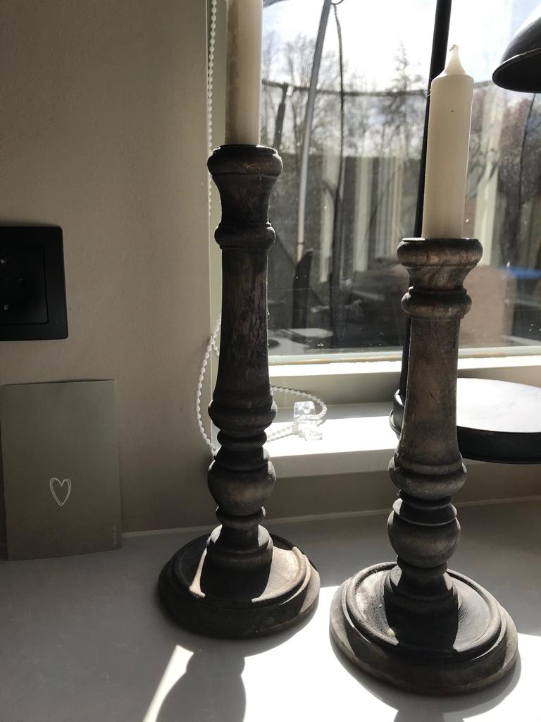 2 kandelaars van By Mooss, Overige materialen, Gebruikt, 25 tot 50 cm, Ophalen of Verzenden