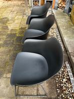 3 kunststof tuinstoelen zwart, Ophalen, Zo goed als nieuw, Kunststof