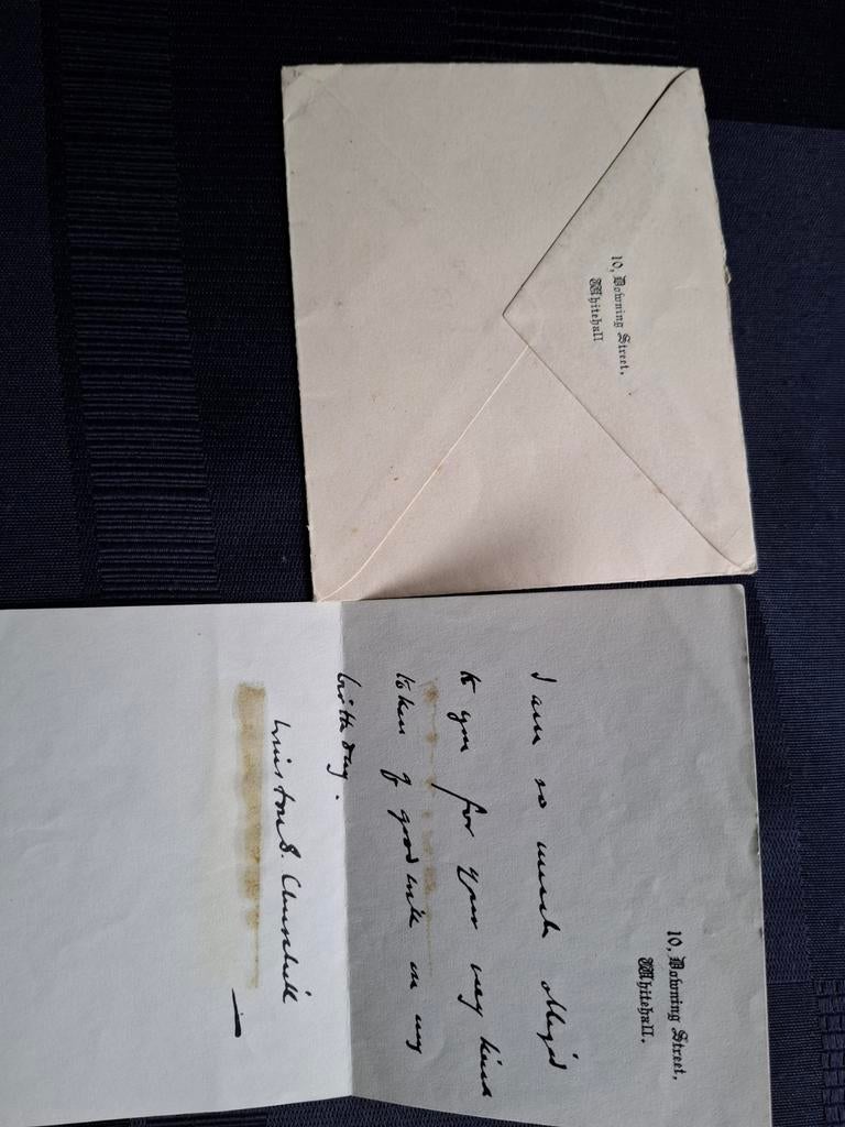 Historische brief van Winston Churchill, Ophalen, Gebruikt, Voor 1940, Prent
