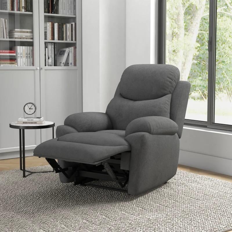Relaxstoel, TV-stoel met ligfunctie, donkergrijs, Ophalen, J, Jpw, Nieuw