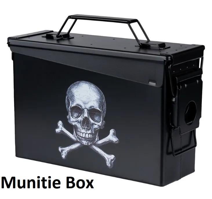 Munitie,Box,Metaal,Zwart,Skull,And,Bones, Verzenden, Overige soorten, Nederland, Overige typen
