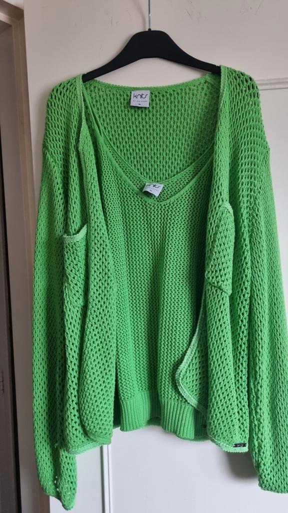 Mai Kaz set 2-delig gehaakt maat XL, Kleding | Dames, Truien en Vesten, Gedragen, Maat 46/48 (XL) of groter, Groen, Ophalen of Verzenden