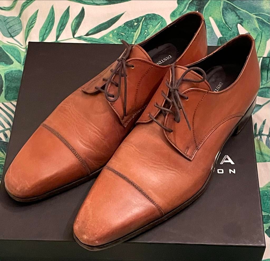McGregor Distinction Cognac mod Oxford schoen Mt 43, Kleding | Heren, Ophalen, Bruin, Zo goed als nieuw, Veterschoenen