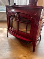 Rode (bordeaux) houtkachel Defiant Encore, Ophalen, Gebruikt, Houtkachel, Vrijstaand