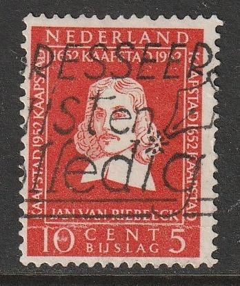 Nederland 1952 580 Van Riebeeck 10c, Gest, Postzegels en Munten, Ophalen of Verzenden, Na 1940, Gestempeld