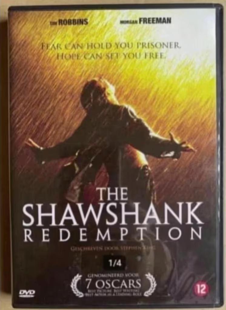 DVD The Shawshank Redemption, Tim Robbins en Morgan Freeman, Vanaf 12 jaar, Ophalen of Verzenden, Zo goed als nieuw, Drama