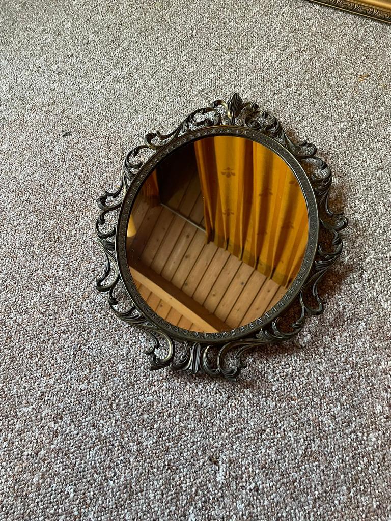 Messing spiegel, Ophalen of Verzenden, Zo goed als nieuw, Zilver, Overige materialen