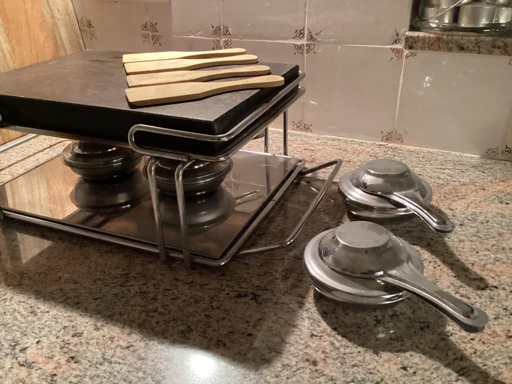Hendi Steen-grill 2 extra branders 4 houten spatels + koffer, Ophalen, Zo goed als nieuw, 4 t/m 7 personen