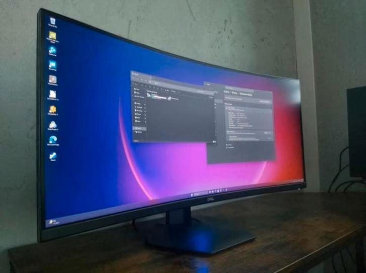 Dell S3422DWG, Computers en Software, Monitoren, Zo goed als nieuw, 101 t/m 150 Hz, DisplayPort, HDMI, USB-C, Gaming, Hoofdtelefoonaansluiting