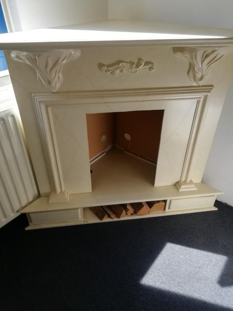 Hoekschouw mdf, Ophalen of Verzenden, Gebruikt, Vrijstaande haard, Elektrische haard