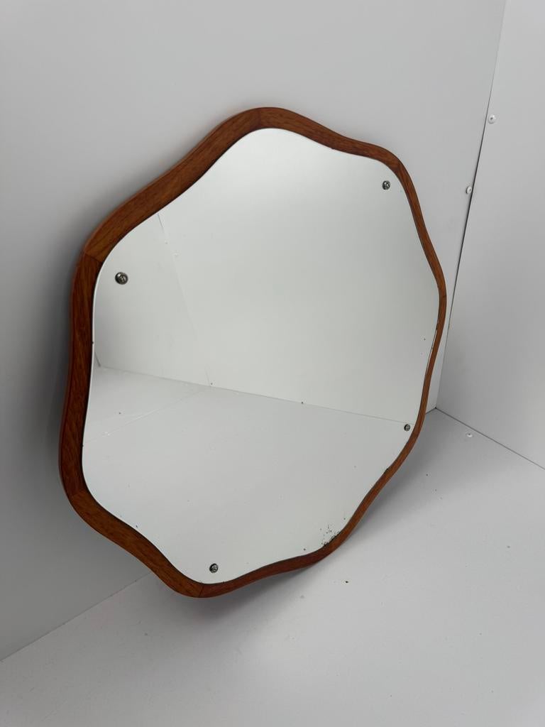 Danish Organic Teak Wall Mirror, Ophalen, Rechthoekig