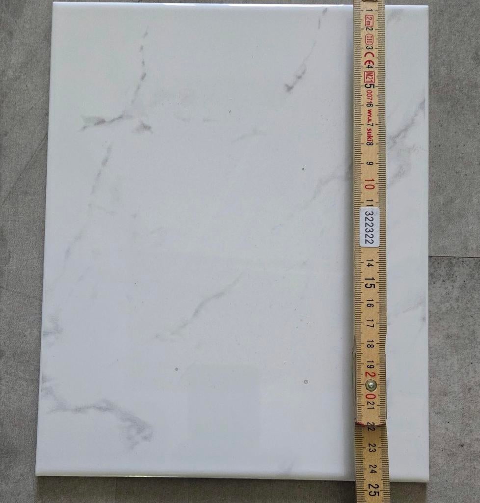 Witte marmerlook tegels Beatrice 20x25cm (17 dozen), Ophalen, Nieuw, 20 tot 40 cm, 20 tot 40 cm