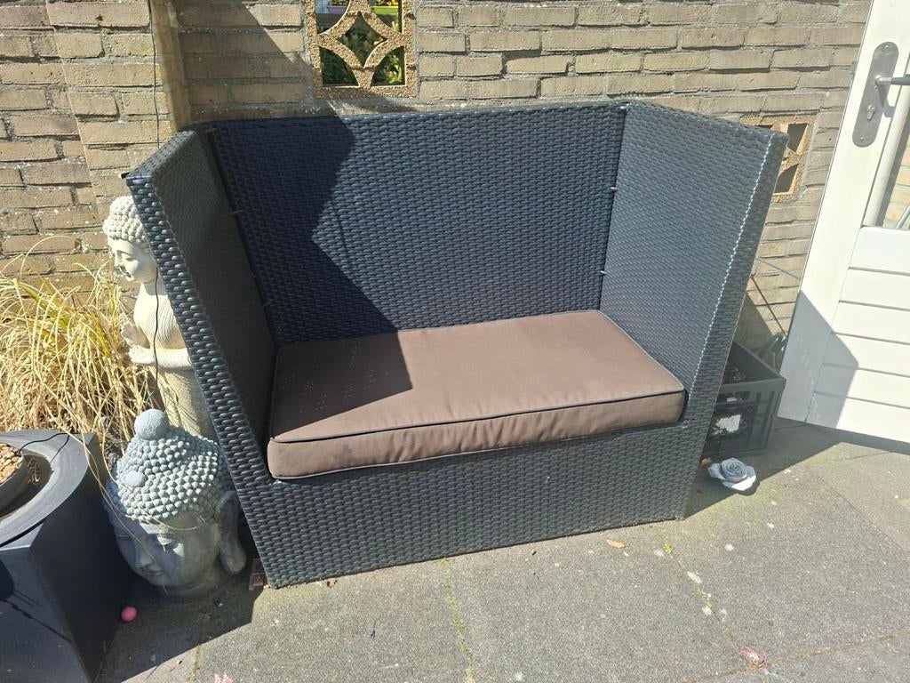 Wicker loveseat, Tuin en Terras, Ophalen, Gebruikt, Wicker