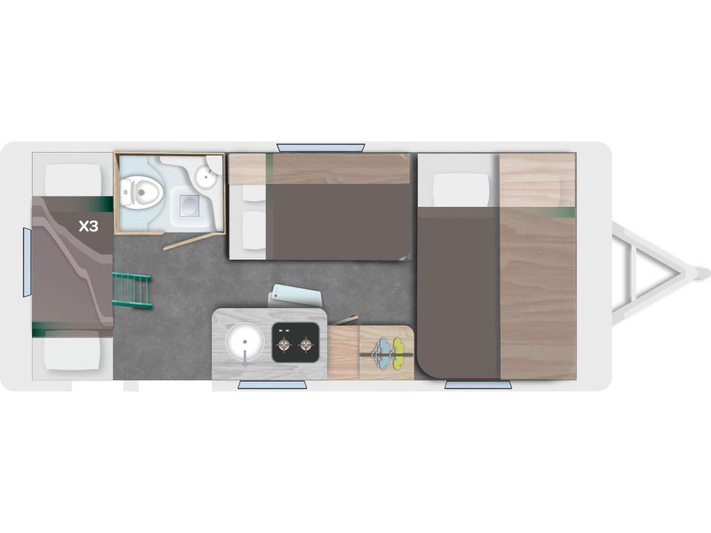Caravelair Alba 487 -NIEUW 2026-, Caravans en Kamperen, Caravans, Dwarsbed, Bedrijf, Treinzit, 5 tot 6 meter