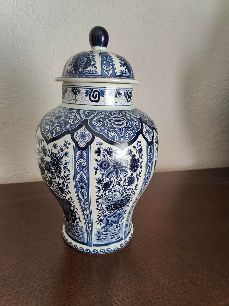 Delfts Blauwe Vaas met deksel, Boch voor Royal Sphinx, Antiek en Kunst, Ophalen