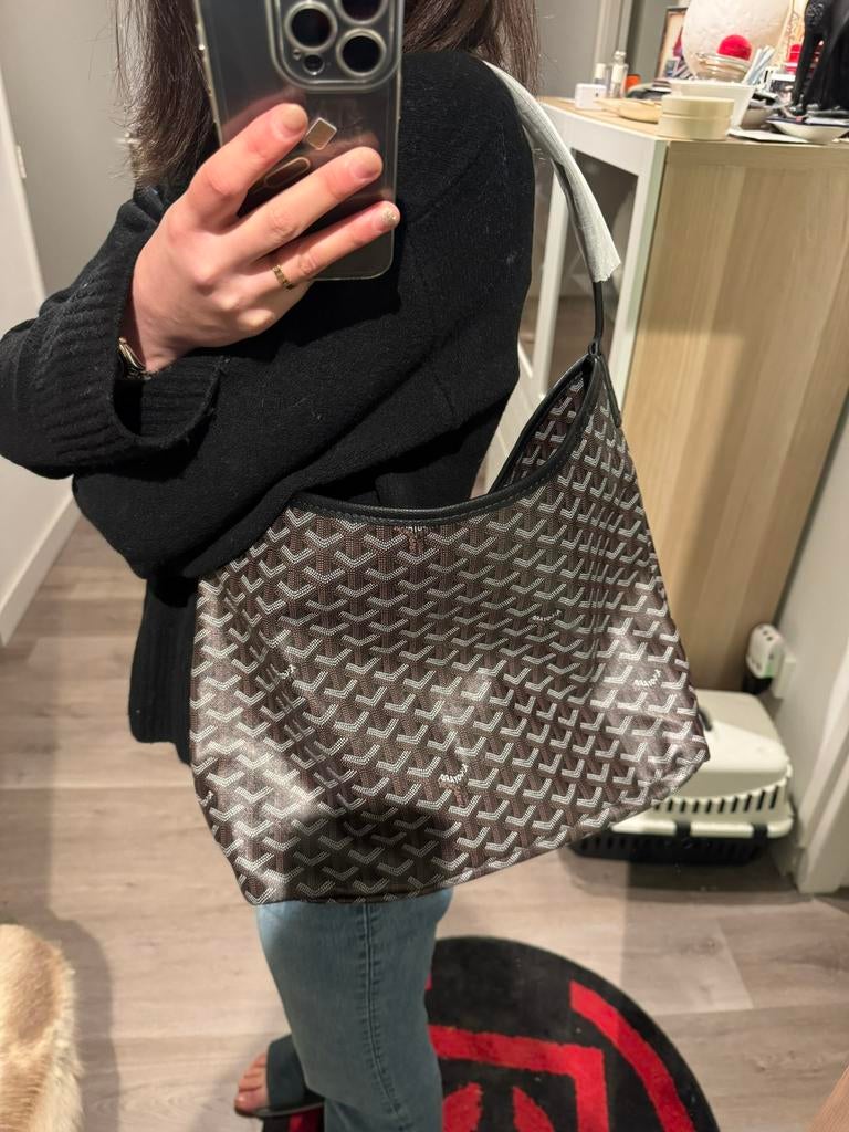 Goyard Bag Black Hobo Medium Canvas Tote Bag, Ophalen of Verzenden, Nieuw, Zwart, Shopper