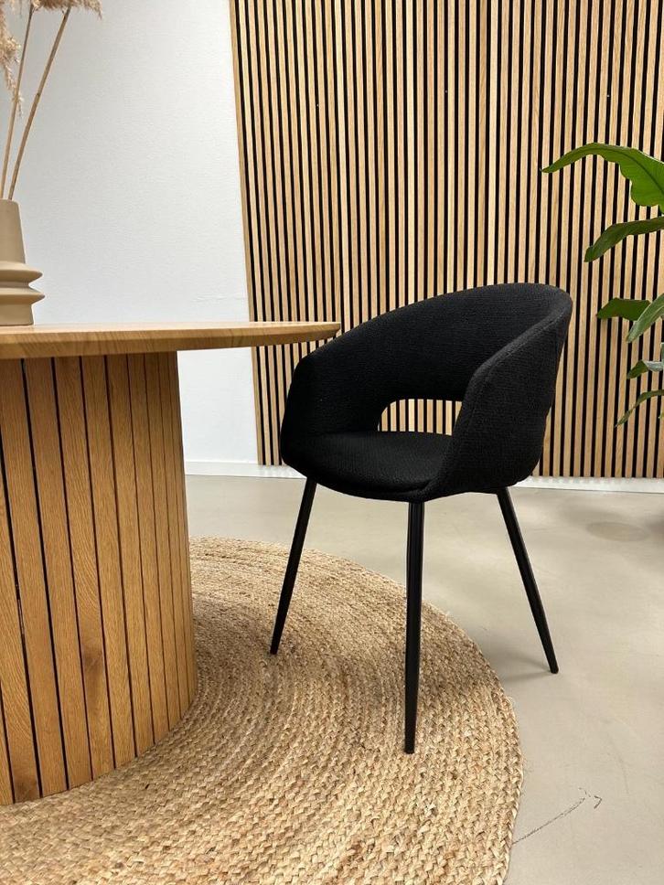 Kick Dean eetkamerstoel Zwart - Set van 6 - Nieuw in doos, Huis en Inrichting, Stoelen, Nieuw, Vijf, Zes of meer stoelen, Stof