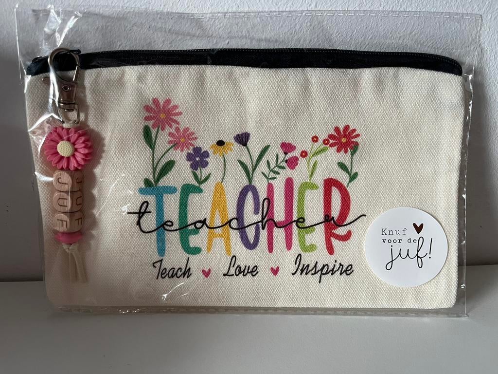 Bedankt juf einde schooljaar Etui met sleutelhanger, Ophalen of Verzenden, Nieuw