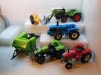 4 x TRACTORS + hooiwagen en ploeg - metaal - 1:32 -  SIKU, Ophalen of Verzenden, Gebruikt, Tractor of Landbouw, SIKU
