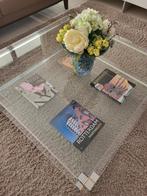 GLAZEN SALONTAFEL IN PRIMA STAAT, Ophalen, Gebruikt, 50 tot 100 cm, Vierkant