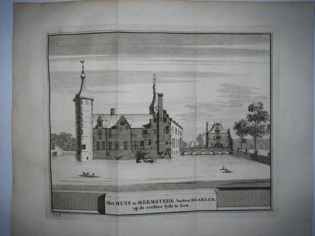 21/ Haarlem Huis te Heemstede Kopergravure 1736, Ophalen of Verzenden