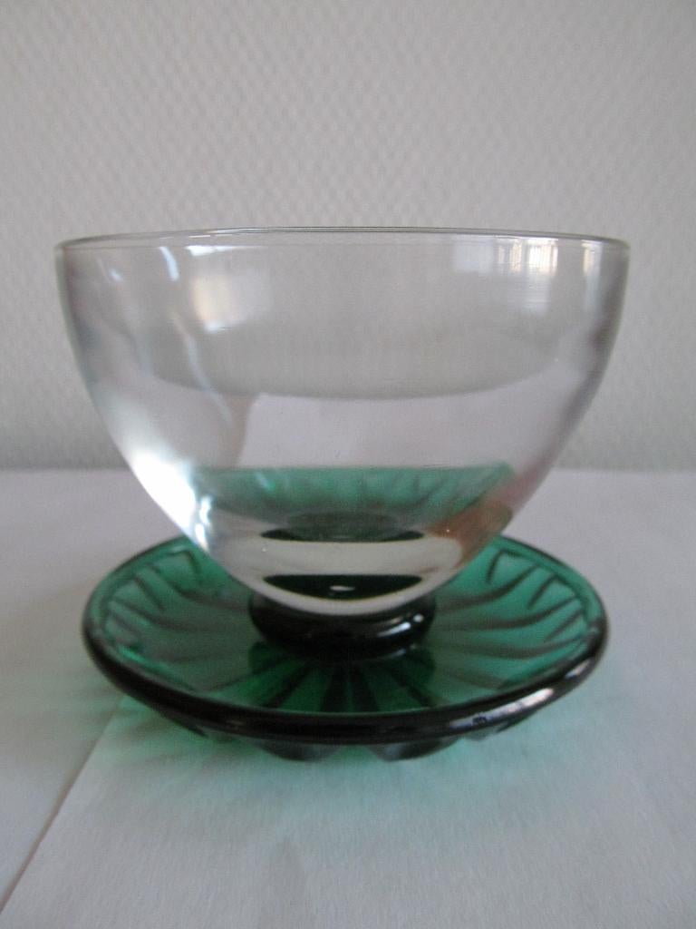 Carnaval coupe, groene voet Max Verboeket - Kristal Unie, Antiek en Kunst, Ophalen