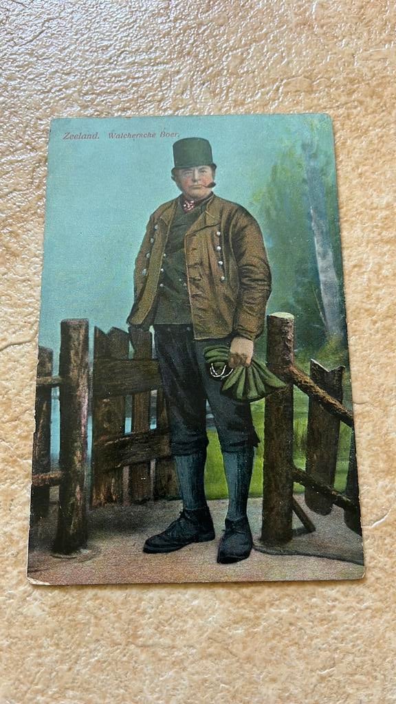 Walchersche boer in klederdracht, Ophalen of Verzenden, Voor 1920, Ongelopen, Klederdracht