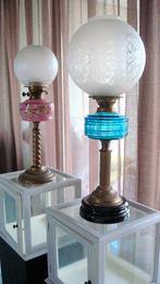 Antieke olielampen, groot formaat, MJM, Made in England, Ophalen