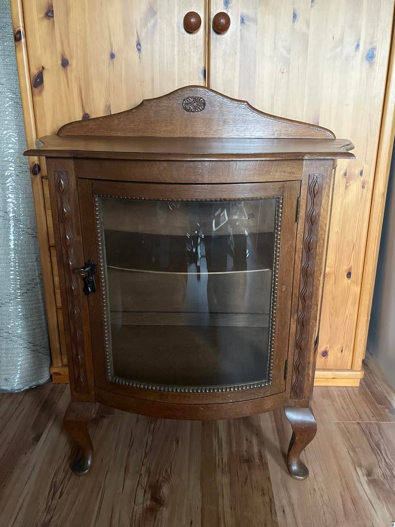 Oud Hollands theekastje met gebogen glas, Antiek en Kunst, Antiek | Meubels | Kasten, Ophalen