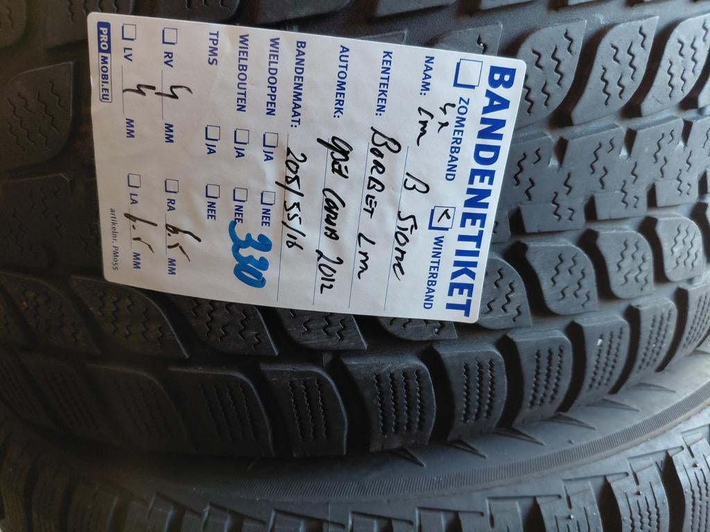 Winterbanden  op lichtmetaal  Opel Corsa 205/50/16, Auto-onderdelen, Banden en Velgen, Gebruikt, 16 inch, Banden en Velgen, 205 mm