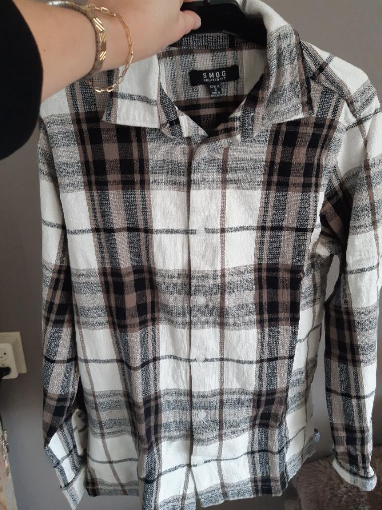 Heren blouse maat S, Kleding | Heren, Overhemden, Zo goed als nieuw, Halswijdte 38 (S) of kleiner, Beige, Ophalen of Verzenden