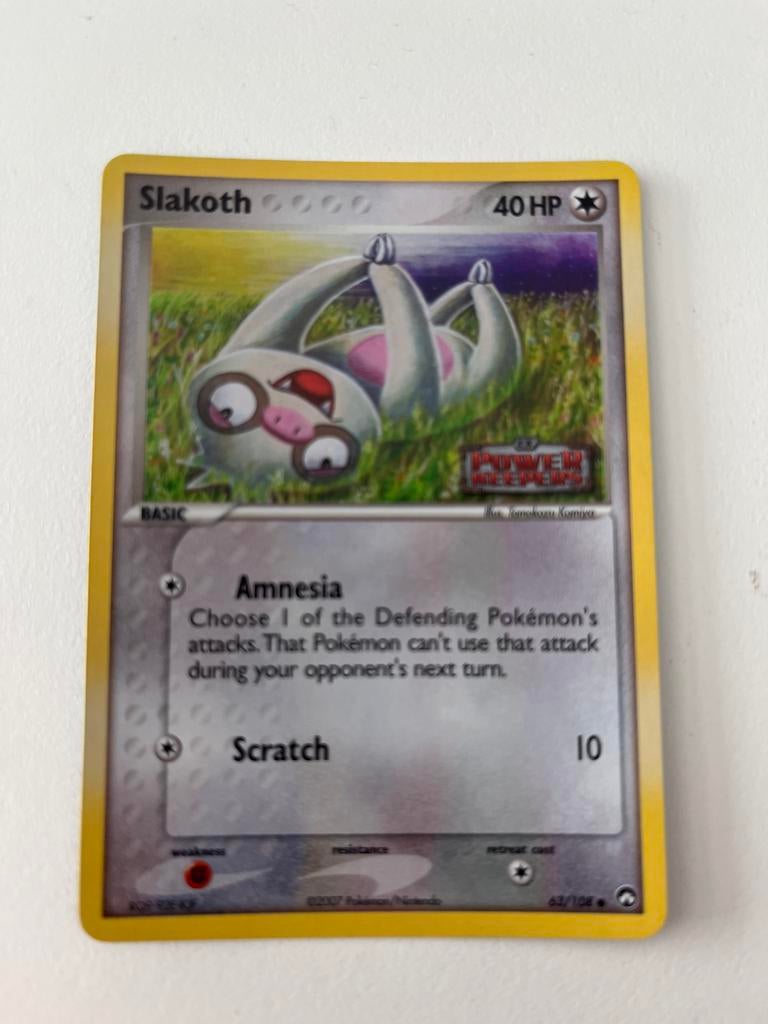 Pokémon Kaart Slakoth 63/104 - EX Power Keepers, Ophalen of Verzenden, Zo goed als nieuw, Losse kaart