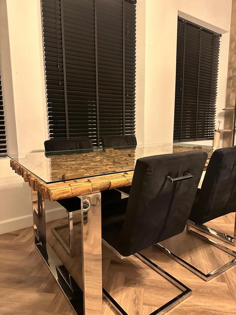 Complete bank en eettafel set met lage tafel, Ophalen of Verzenden