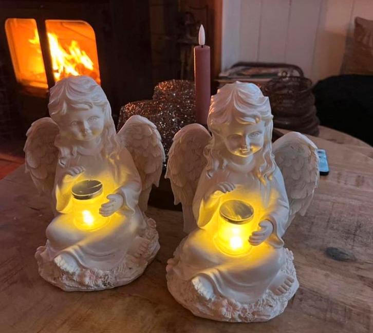 Engelen Beeld Solar Lamp / Tuin Engel Licht Zonnelampje, Tuin en Terras, Tuinbeelden, Nieuw, Engelenbeeld, Verzenden