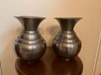 Set van 2 vertinde koperen vazen - 17,5 cm hoog, Ophalen of Verzenden