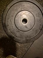 Halterschijf 15 kg - Gebruiktbumperplate 50mm, Ophalen, Gebruikt, Rug, Halterschijven