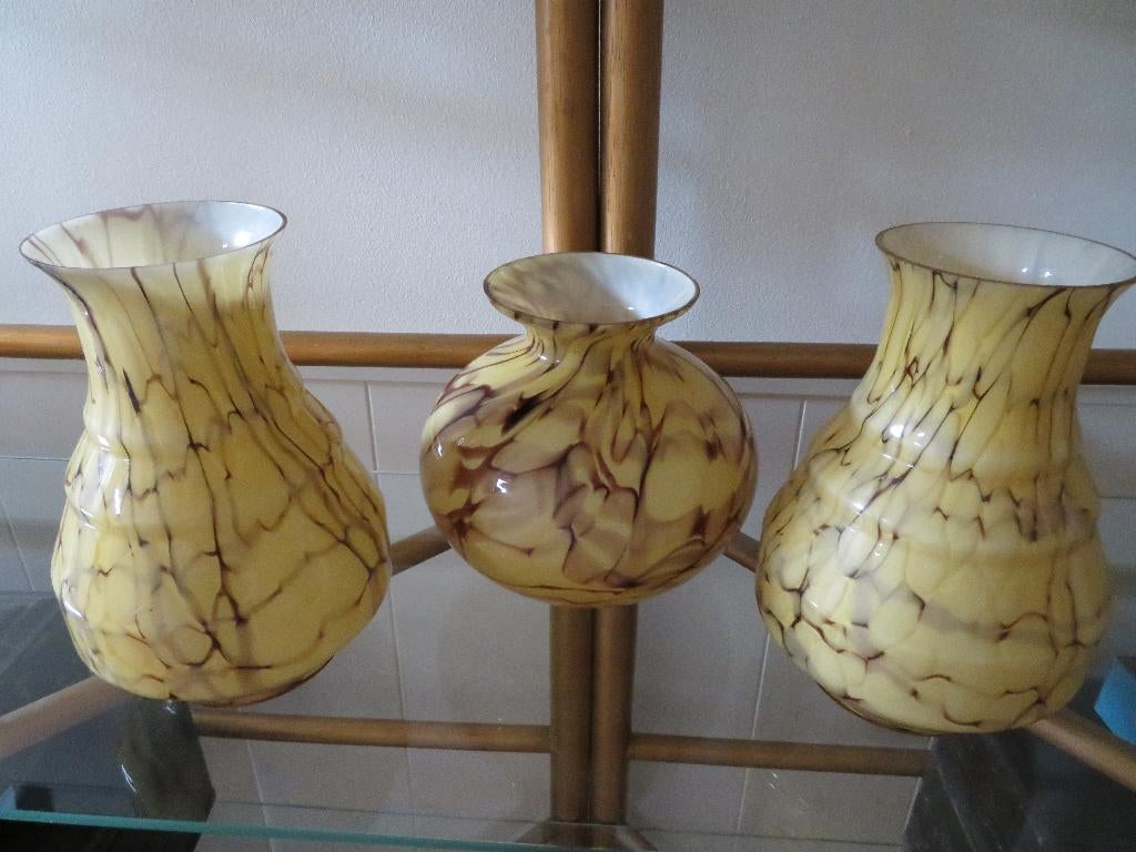 3 delige opaline vazen set, Ophalen of Verzenden