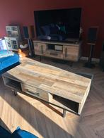 Salontafel met lade en open vakken, Huis en Inrichting, Tafels | Salontafels, Ophalen, Kunststof, Gebruikt, 50 tot 100 cm