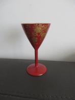 Likeur glas, oud Japans lakwerk, rood met goud decoratie, Ophalen of Verzenden