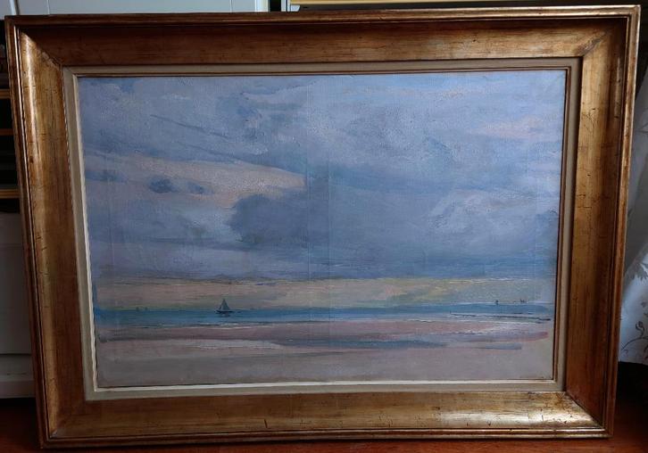 Alfons VERHEYEN (1903-1990) Noordzee strand 1947 olieverf, Antiek en Kunst, Kunst | Schilderijen | Klassiek, Ophalen of Verzenden