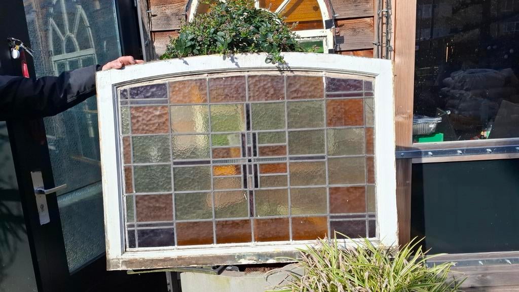 Glas in Lood getoogde ramen, Gevelraam of Ruit, Minder dan 80 cm, Ophalen of Verzenden, Minder dan 80 cm