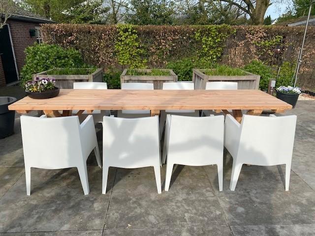 TUINTAFEL tot 4 meter  GOEI SPUL gin flauwekul, Tuin en Terras, Tuintafels, Nieuw, Rechthoekig, Hout, Ophalen of Verzenden