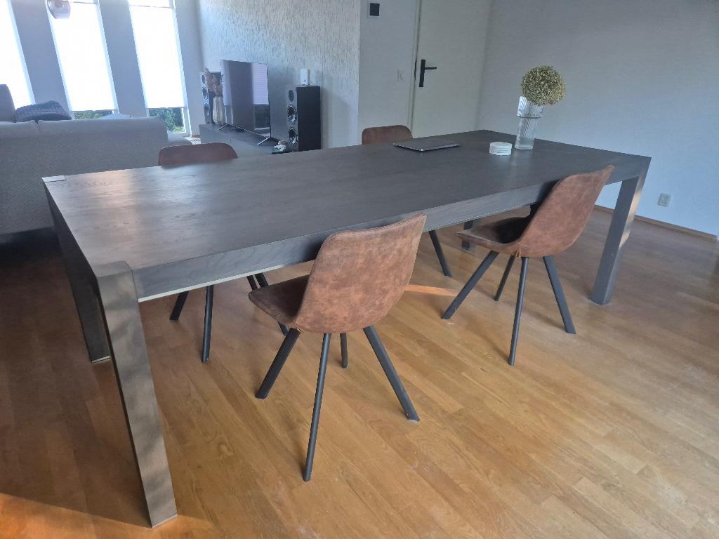 Eetkamertafel 240 x 100 cm Goossens, Ophalen, Gebruikt, 100 tot 150 cm, 200 cm of meer