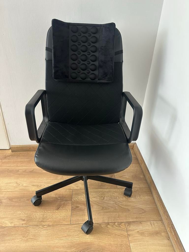 Zwarte Bureaustoel met Lendensteun - Comfortabel & Verstelba, Gebruikt, Zwart, Ophalen of Verzenden, Bureaustoel