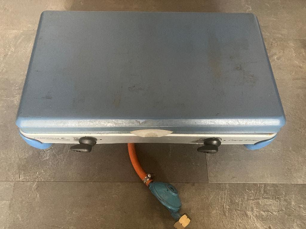 Campinggaz 2-pits gasstel / Barbeque / kooktoestel, Caravans en Kamperen, Kampeeraccessoires, Ophalen, Gebruikt